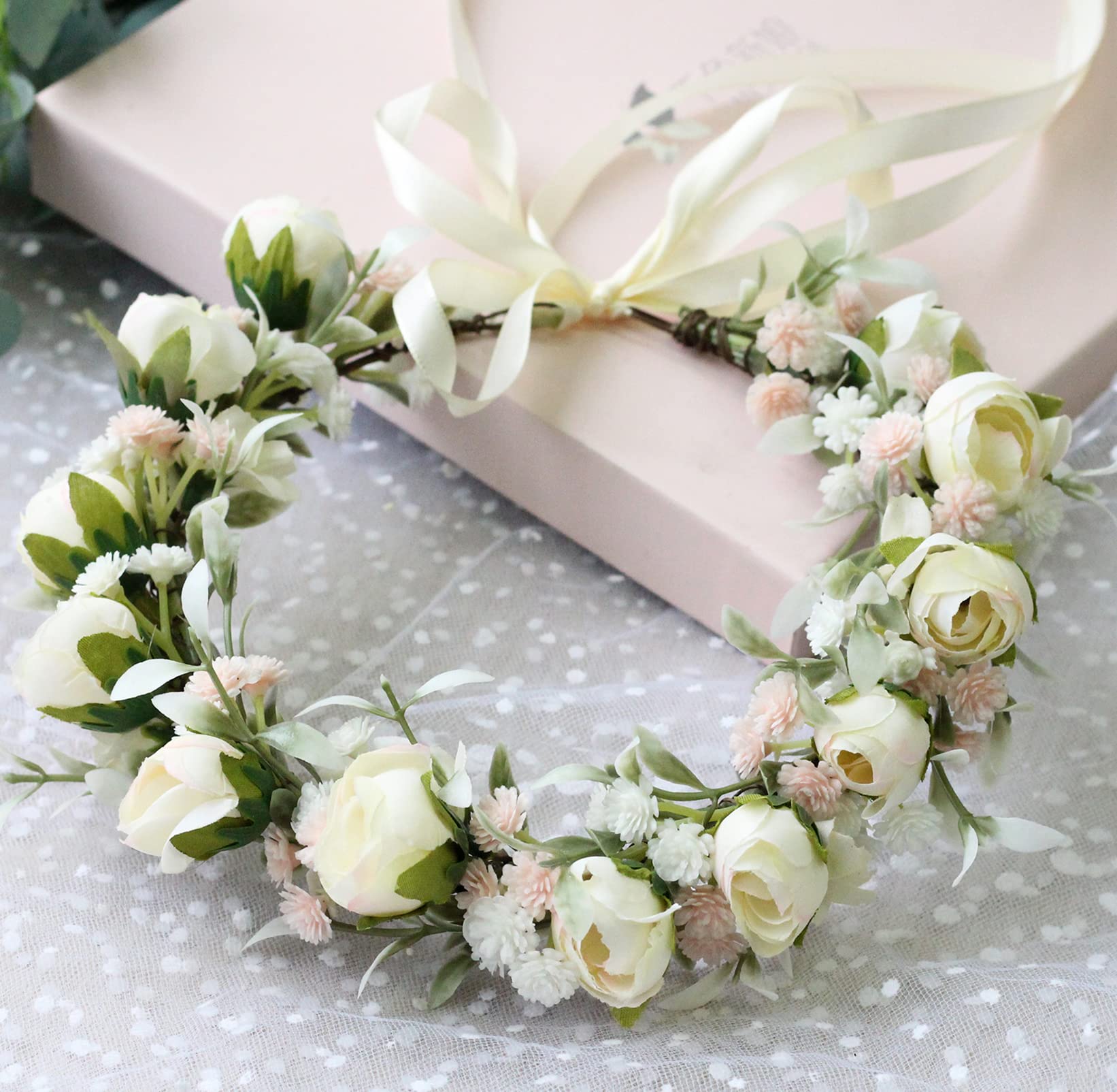 Amazon.com : Trepveter Floral Crown, Adjustable Size Floral 