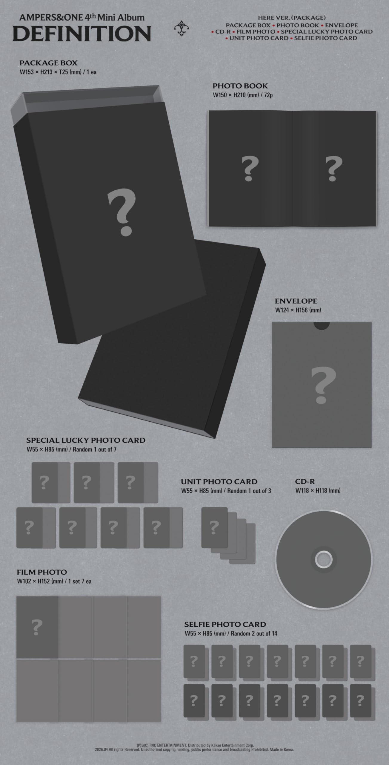 (Zestaw 4 wersji: 1WE+ARE+HERE+1FaNCy) AMPERS & ONE DEFINITION 4. mini album ze śledzeniem AMPERSANDONE
