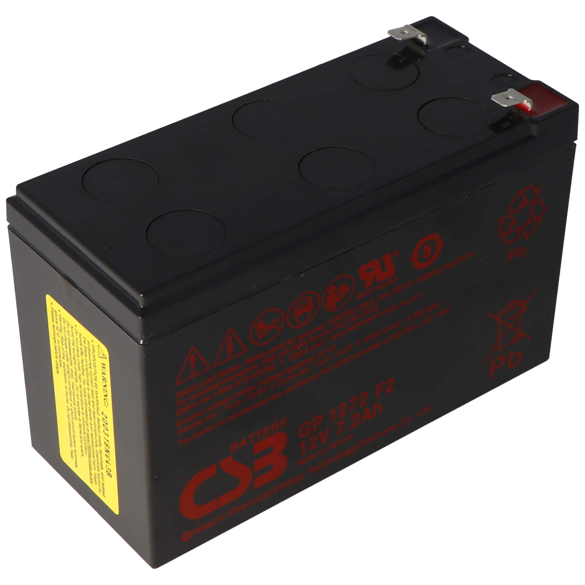 Lot de 2 batteries AGM CSB-GP1272F2 12 V AGM au plomb 7,2 Ah 151 x 65 x 100 mm 6,3 mm