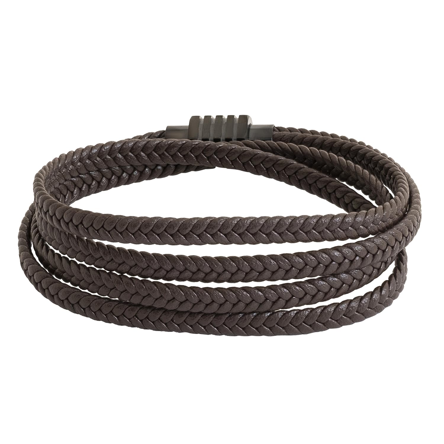 Shining Jewel Multilayer Braided Design Brown Leather Bracelet for Men, Boys (SJ_3531_BR) (B0CD48VRQG) Amazon Price History, Amazon Price Tracker