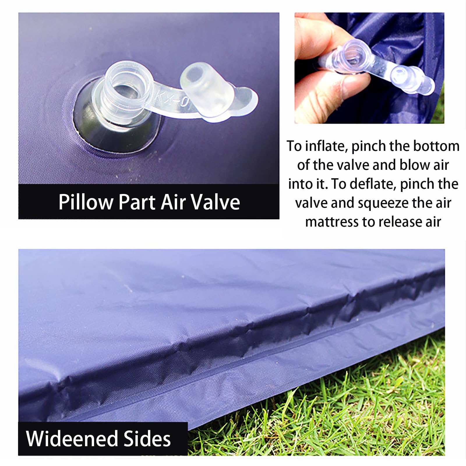 Esterilla De Camping Autoinflable con Almohada Integrada, Colchón De Espuma Impermeable De 3,5 Cm De Grosor Y Válvula De Aire De ABS, para Tiendas De Campaña, Senderismo Y Viajes