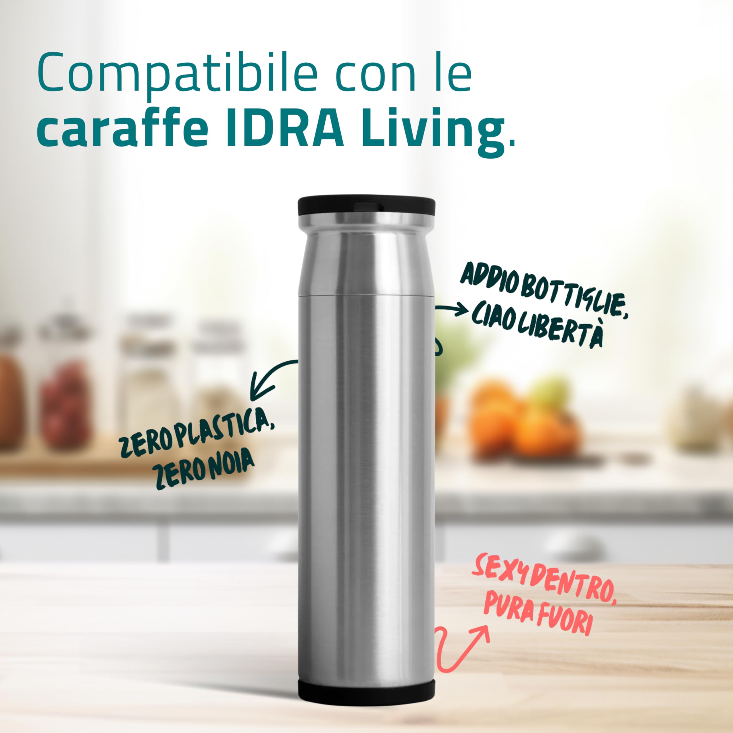 IDRA Water, Box 6 Filtri Acqua Rubinetto Claysilite, Compatibili con Caraffa Filtrante IDRA Living, Capacità Filtrante 400 L, Riducono Cloro, Calcare, PFOS e Metalli (>0.2 µm), Made in Italy