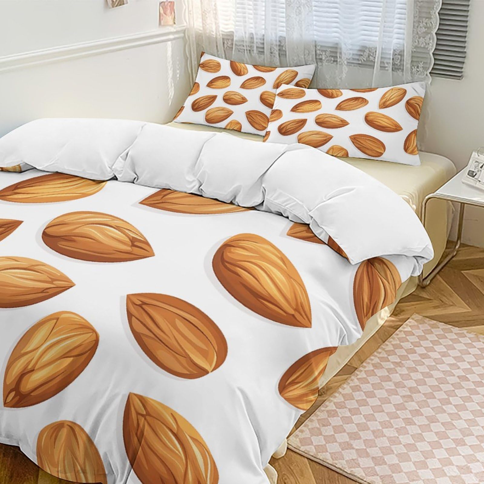 Parure de lit toutes saisons motif noix pour chambre parentale