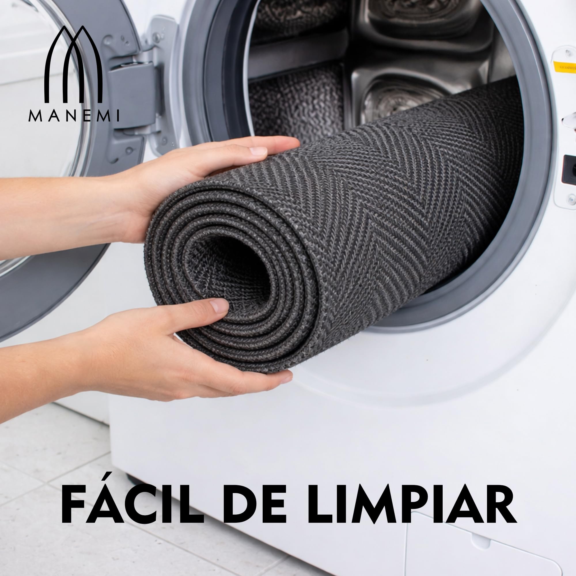 MANEMI Alfombra para Salón Antideslizante y Suave, Alfombra Textura de Espiga Premium para Interior Lavable y Plegable para Hogar con Mascotas, Varios Tamaños, 100% Polipropileno