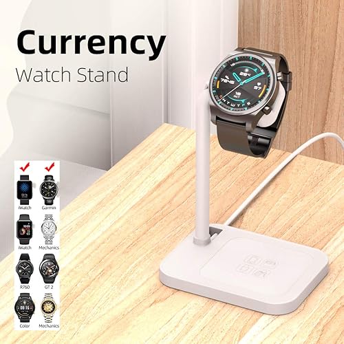 Miniatura 7 de Soporte de carga para reloj inteligente para iWatch Series SE 7, 6, 5, 4, 3, 2, 1, compatible con Samsung Galaxy Watch, Huawei Watch GT 3 2e, LG,