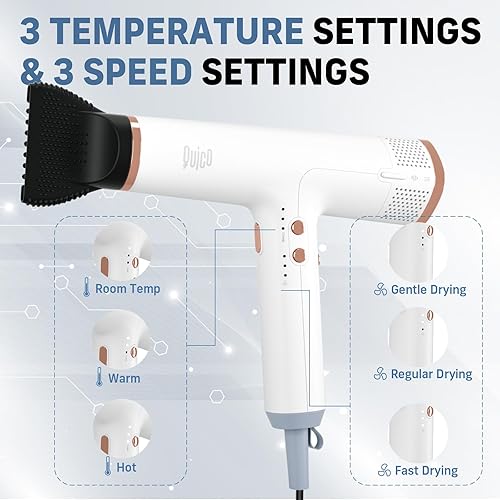 Miniatura 5 de Secador de pelo profesional de alta velocidad de 1875 W con difusor, potente secador de pelo Quico con motor de 110000 RPM, cabello iónico de salón