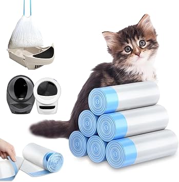 XUEPETT 120 Pack Cat Litter Box Liners with Drawstring, 25.2" x 15.7"
