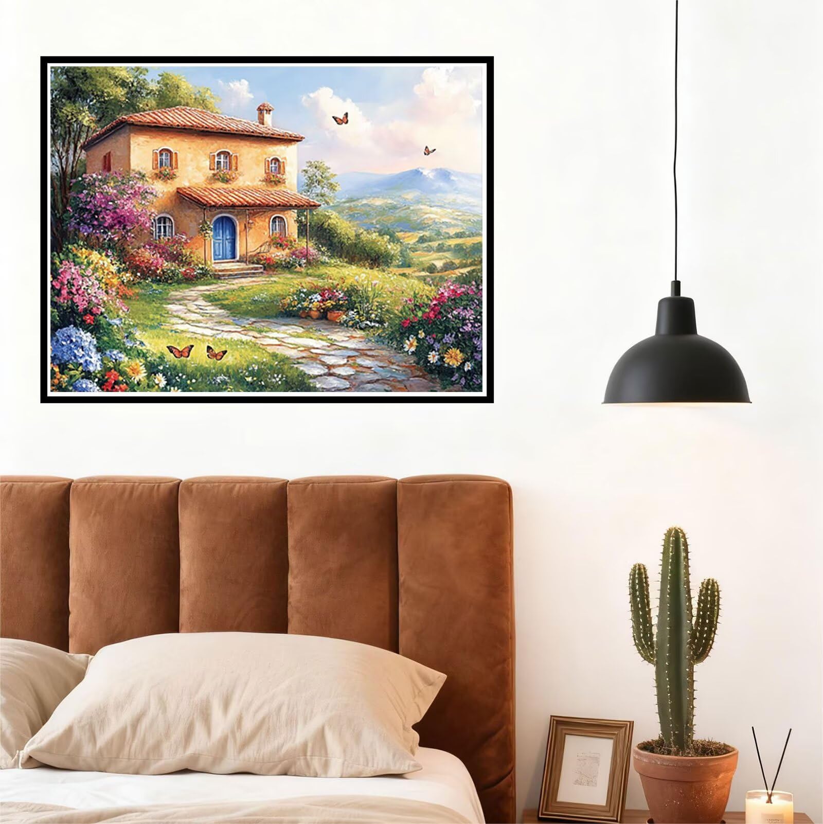 Kabine Malen Nach Zahlen Erwachsene Landschaft Malen Nach Zahlen Kinder ab 7, DIY Set Erwachsene Bastelsachen Kreativ Set für Kinder Geschenke für Männer, Weihnachten Halloween Deko 60x80cm H - 668