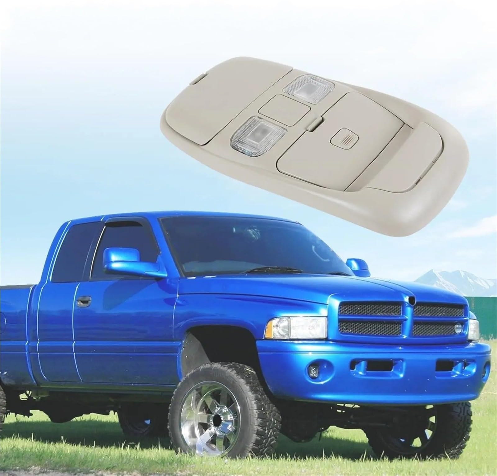 Per Dodge Per Ram 1998-2001 2500 3500 2002 Console Sopraelevata Con Luci A Cupola E Portaoggetti Occhiali Da Sole SN96TL2AA Plafoniera Interni Auto