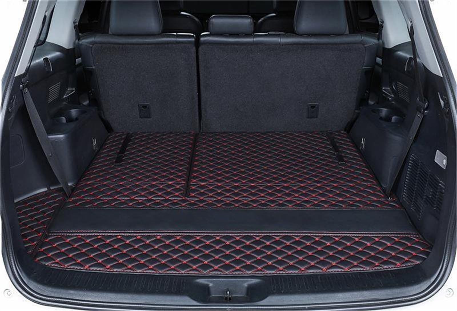 Per Toyota Per Highlander 2022 7 Seats | Veicolo Bagagliaio Tappetini Auto Supplies Rugs Waterproof Protective Coperture Tamponi Accesorios(Black Red)