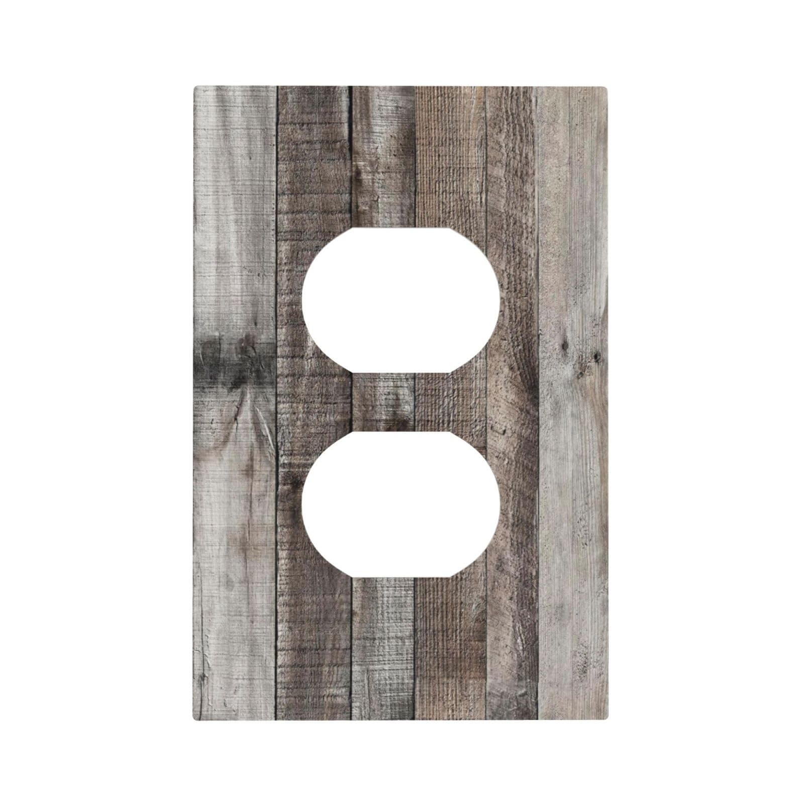 Placa de interruptor de luz de madera gris vintage para salones y dormitorios rústicos