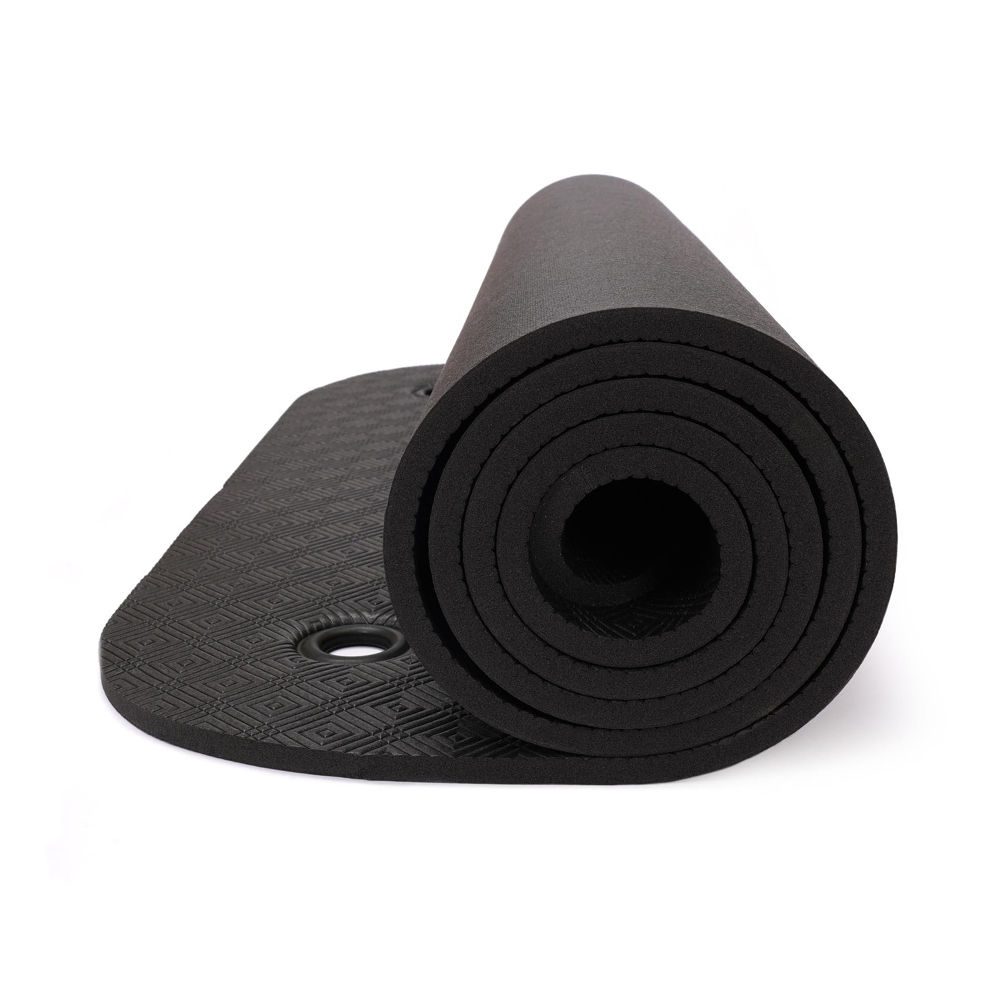 Yogabox Gymnastikmatte Komfort Made in Germany mit Ösen, schwarz
