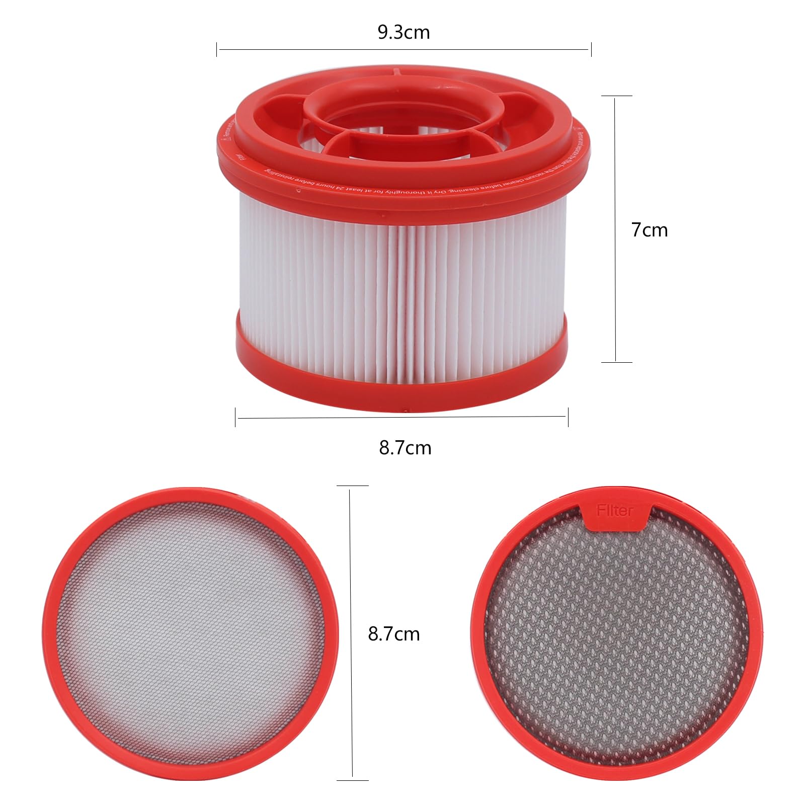 Geoviizon Set di Filtri Compatibile con Xiaomi Mi Vacuum Cleaner G10Plus/G10/G9Plus/G9 Ricambio (1 Filtro HEPA, 2 Prefiltri)