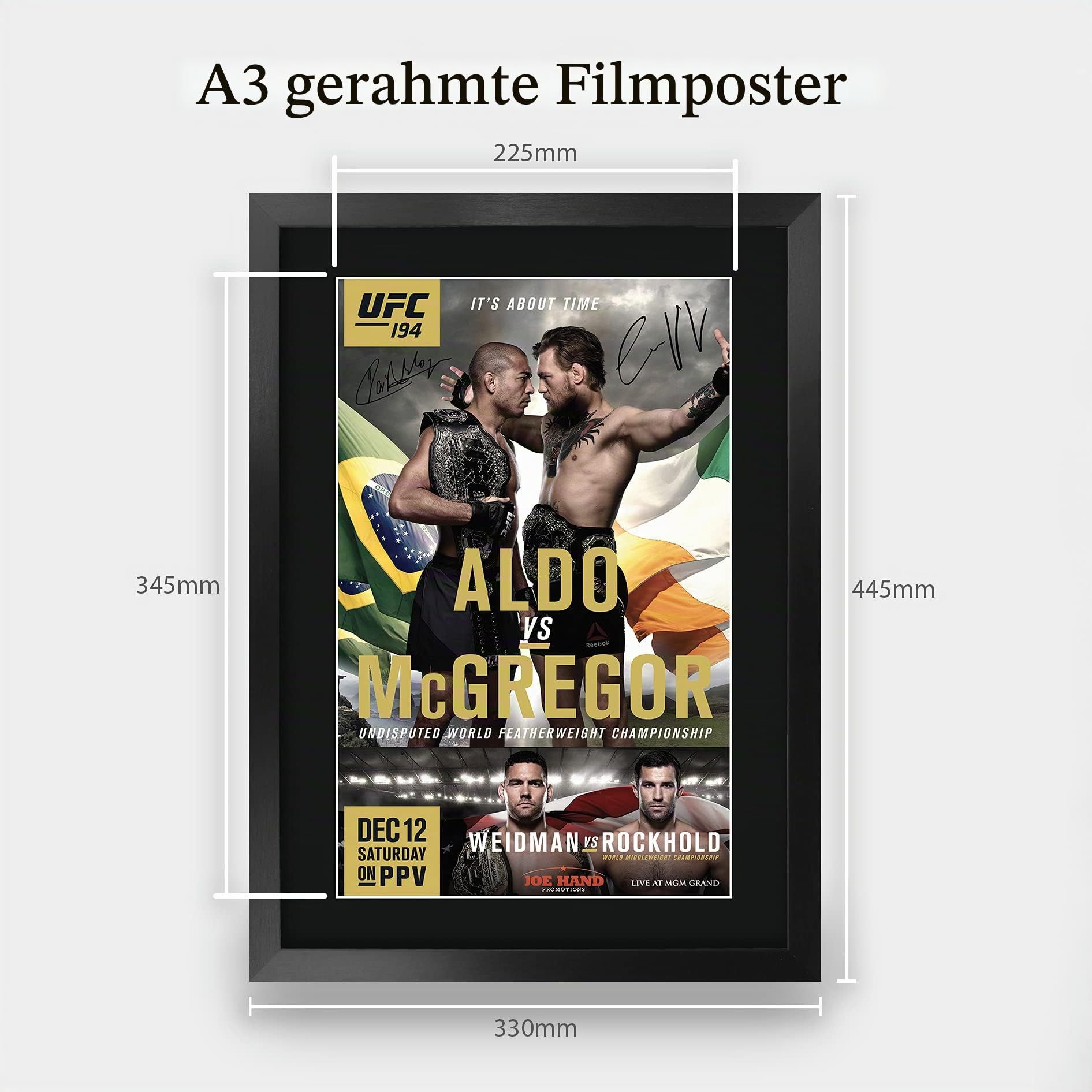 HWC Trading FR A3 Ultimate Fighting Champion 194 Geschenke Gedruckt, Signiert Autogramm Bild Für Ufc-Erinnerungsstücke-Fans - A3 Eingerahmt