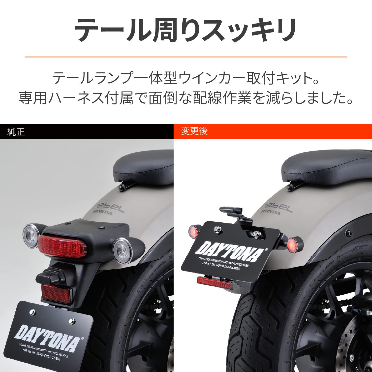 Amazon | デイトナ(Daytona) レブル250/500(17-21)専用 リアウインカー 