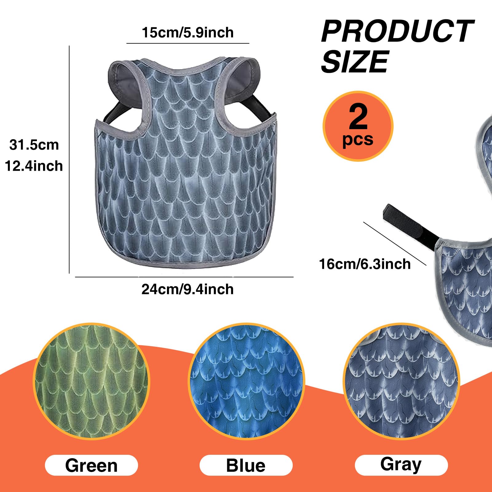 Lot de 2 selles de poulet pour poules, protection du dos de poule, tabliers confortables et légers pour poules (gris)