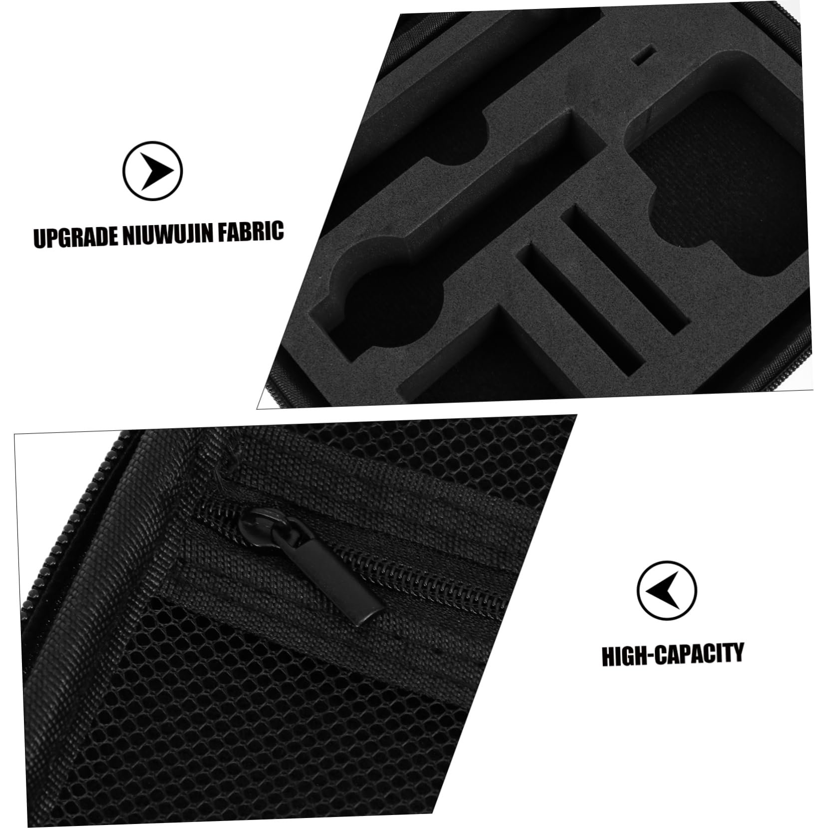 iplusmile Borsa Per Action Camera Custodia Rigida in Oxford Doppio e Cuscinetto Interno in Eva Design Scomparti Impugnatura in Gomma Antiscivolo