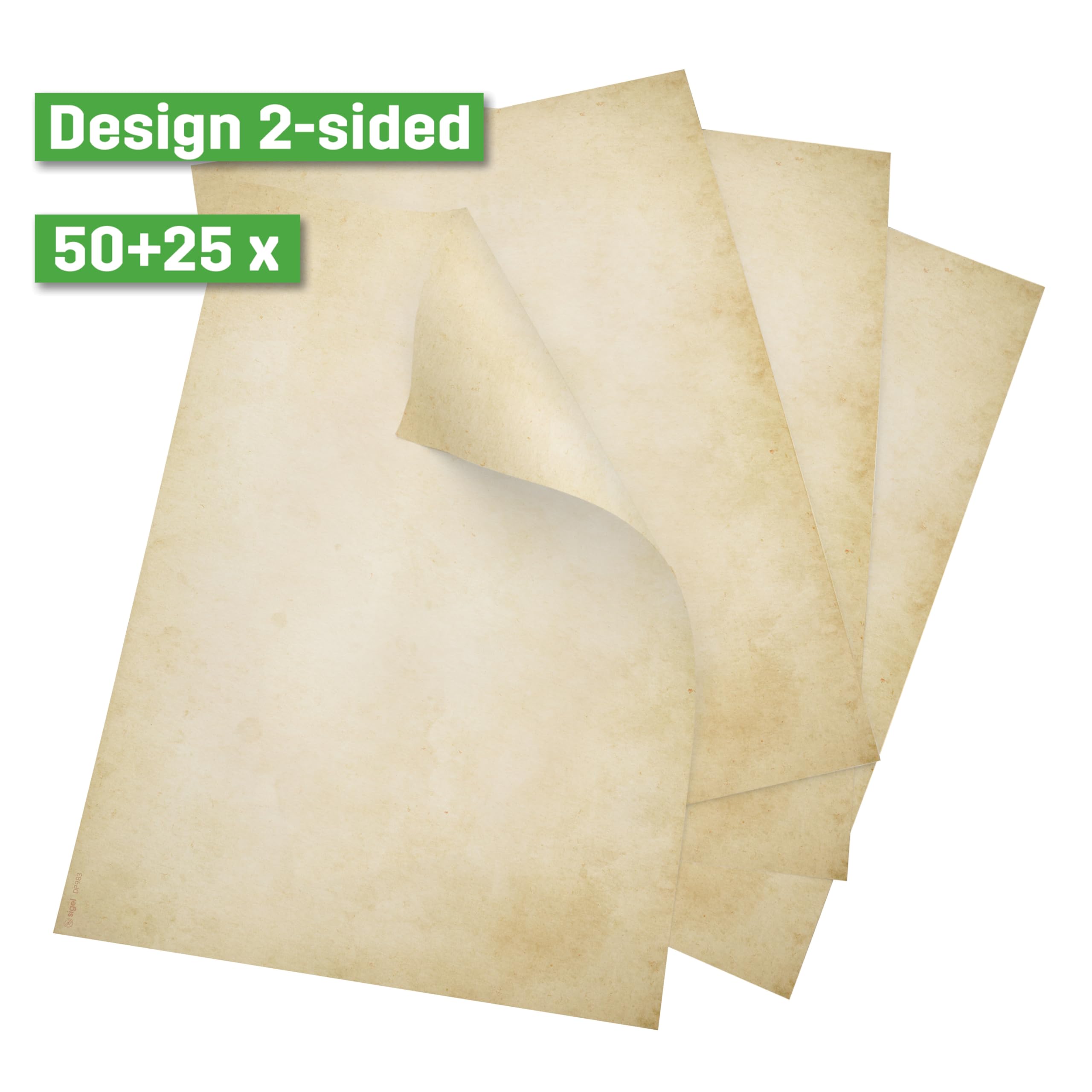 SIGEL DP983 Motif Paper - Vintage - Beige - 90 GSM - A4-75 Sheets, Vintage motif, 75 sheets - Image 2