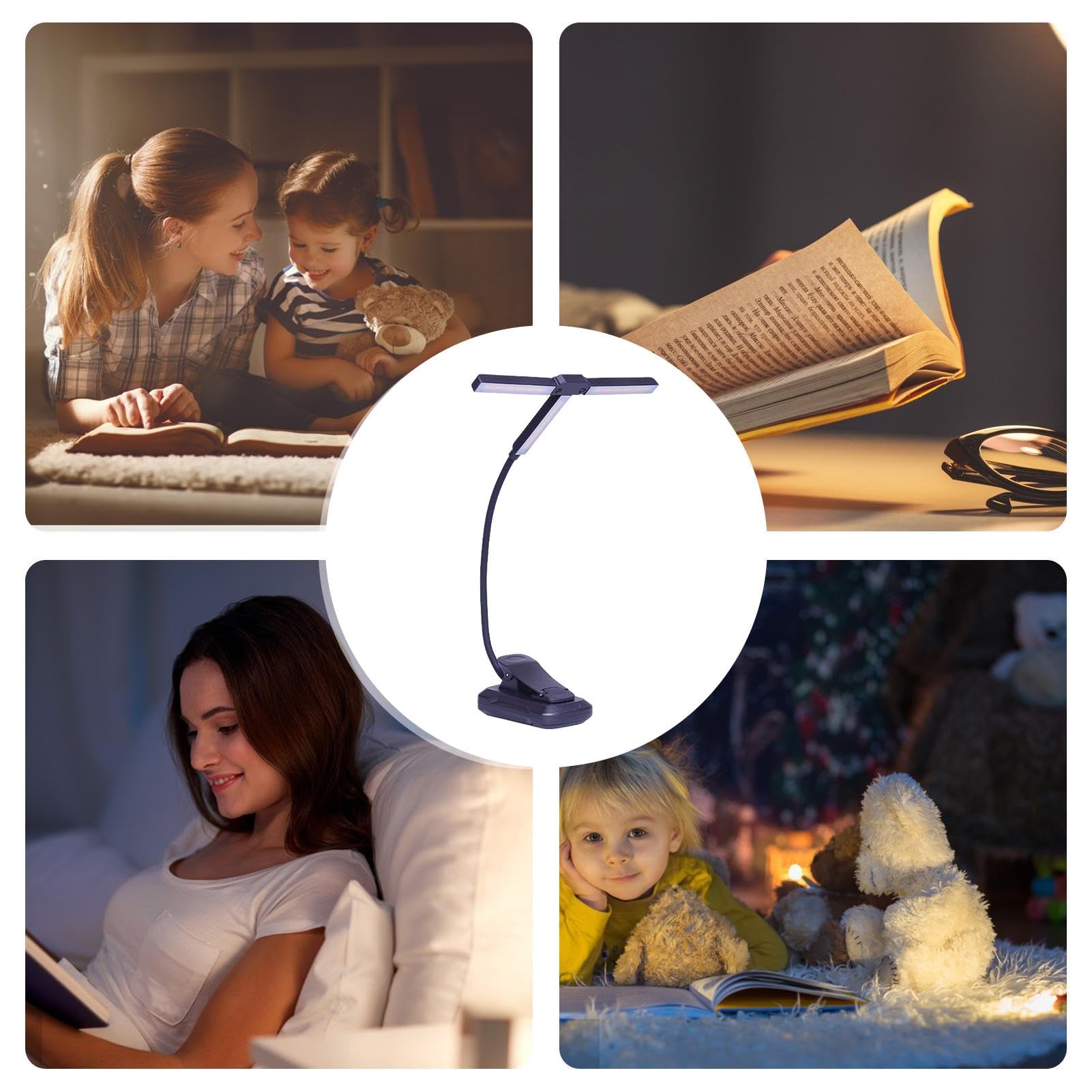 Luce Da Lettura A Clip Per Libri - LED Regolabile, Ottima Per Leggere A Letto - Foto 9