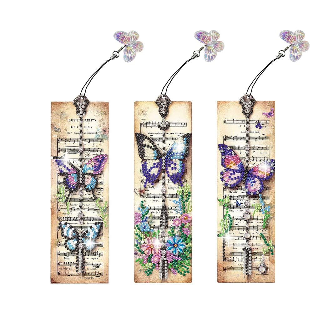 Lfsx0828 Sq005 5D Diamond Painting Bookmarks For Reading Lovers, Handmade Diy Diamond Art Bookmarks With Tassels, Gift For Graduation Birthday
