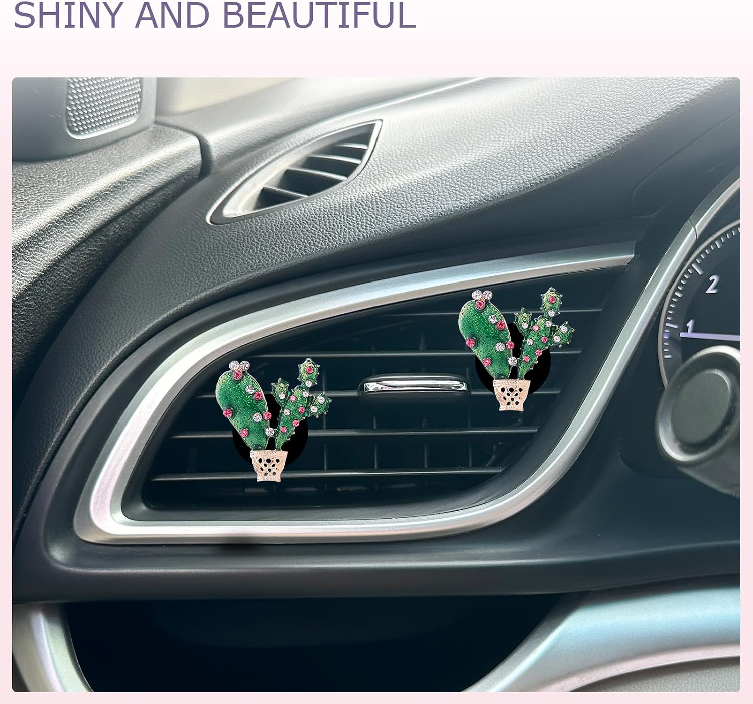 Oriesse Plant Car Decor,2pcs Cactus Car Air Freshener Vent Clip image 2