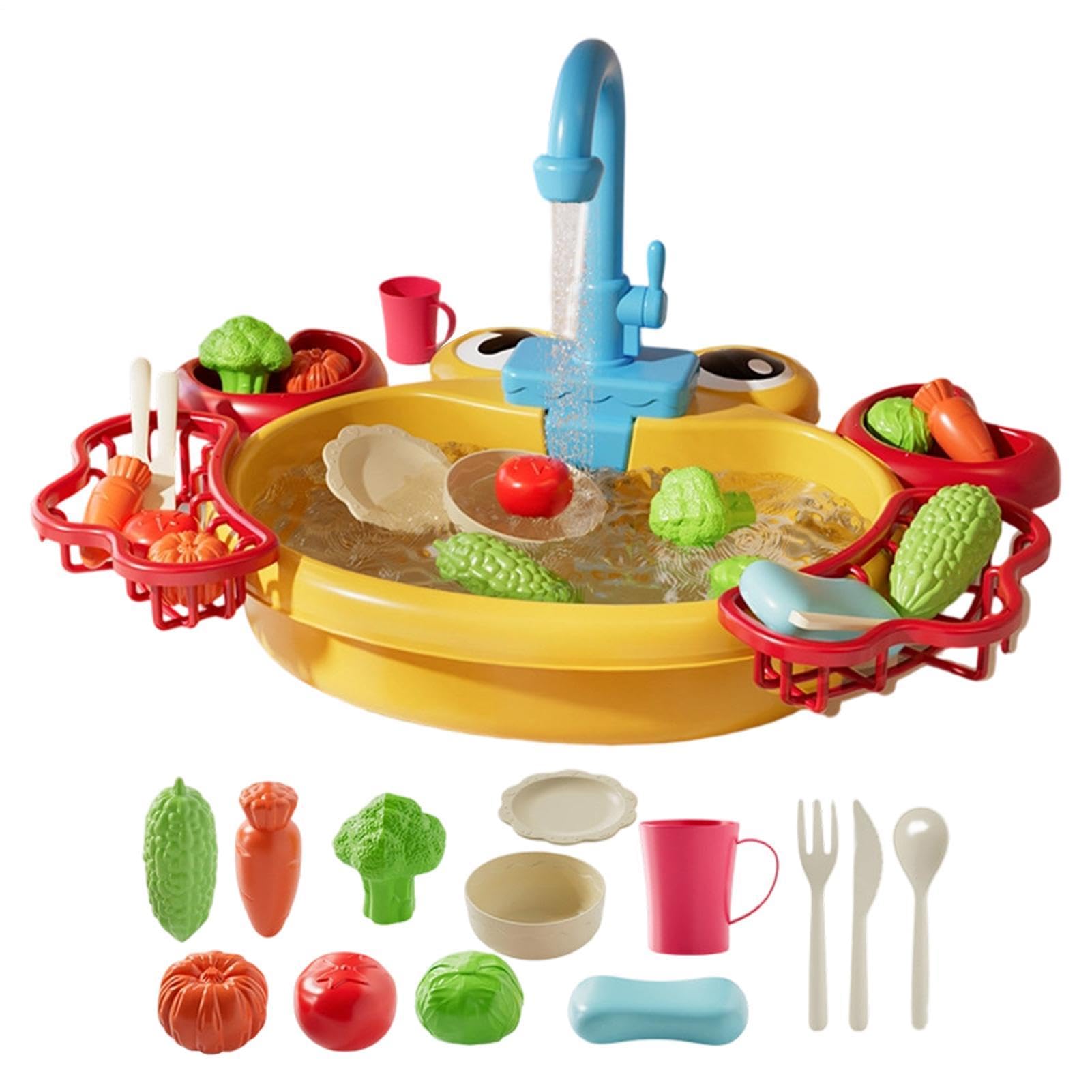 Generico Lavello da con Acqua Corrente Giochi di Ruolo per Bambini | Giocattoli da Cucina con Acqua per Bambini Bambine Prescolari Giardino Spiaggia Campeggio Asilo Casa Bagno Cameretta Festa
