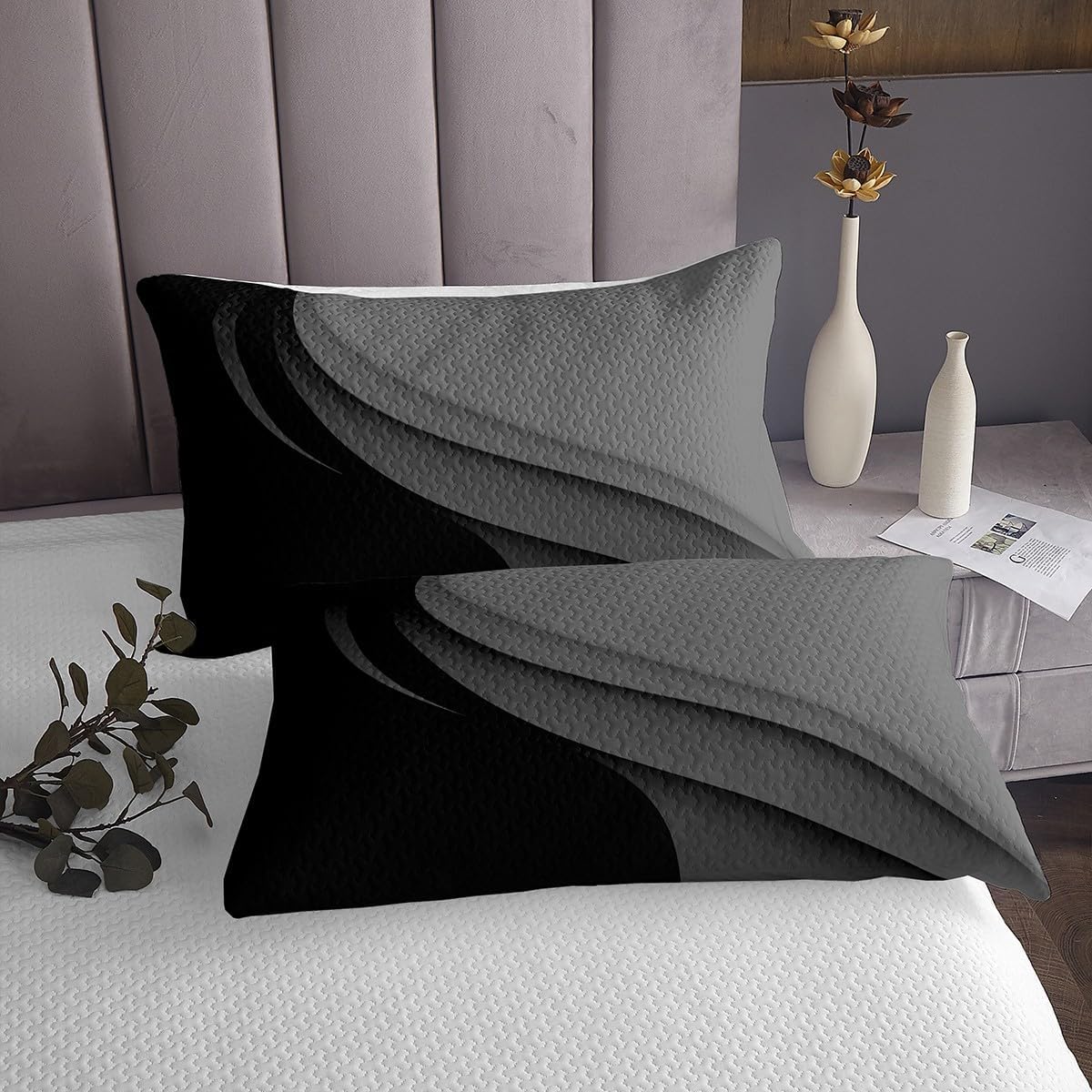 jejeloiu Red Gray Black Abstract Bedspread King Size Modern Geometric Art Coverlet Set Geometry Rectangle Room Decorative Quilted Coverlet Quilted Set 3Pcs Bedspreads Quilt