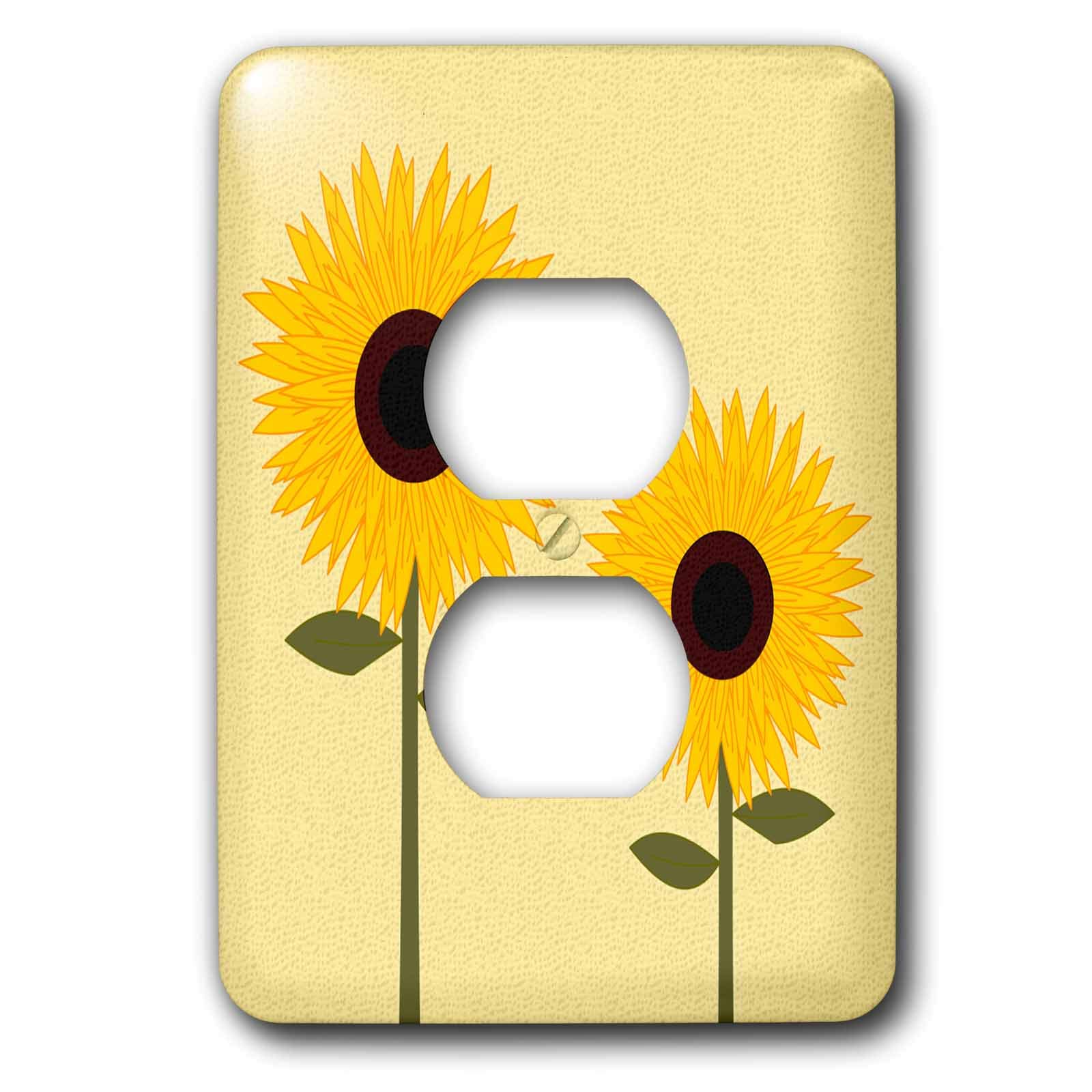 3dRose lsp_24647_6 cache-prise double motif tournesol jaune