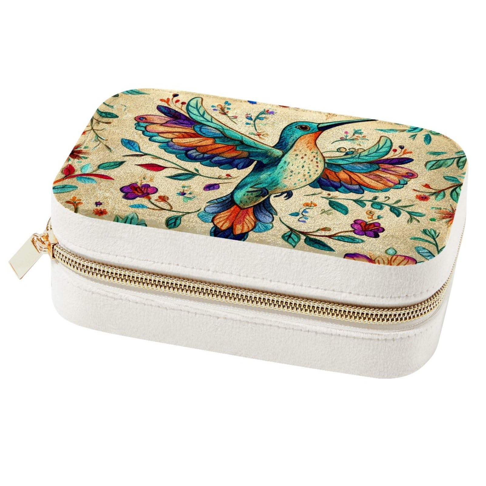 Boîte à bijoux motif floral colibri, le cadeau idéal pour anniversaire fille