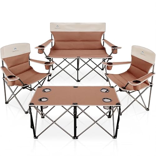 Camping Chair Set of 3, Outdoor Folding Camping Chairs for