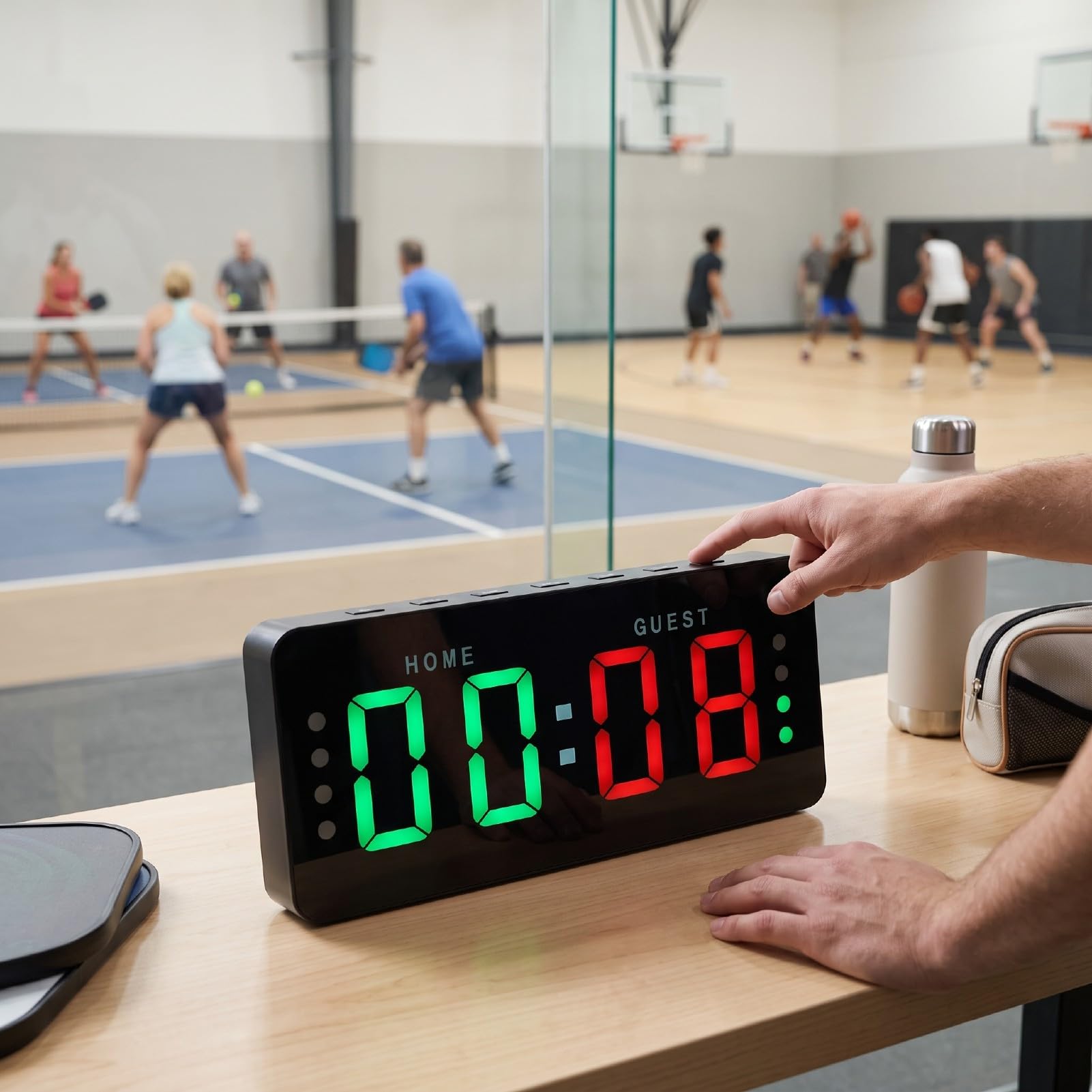 Minuteur de Gym, Horloge LED Grand Affichage 12 Pouces