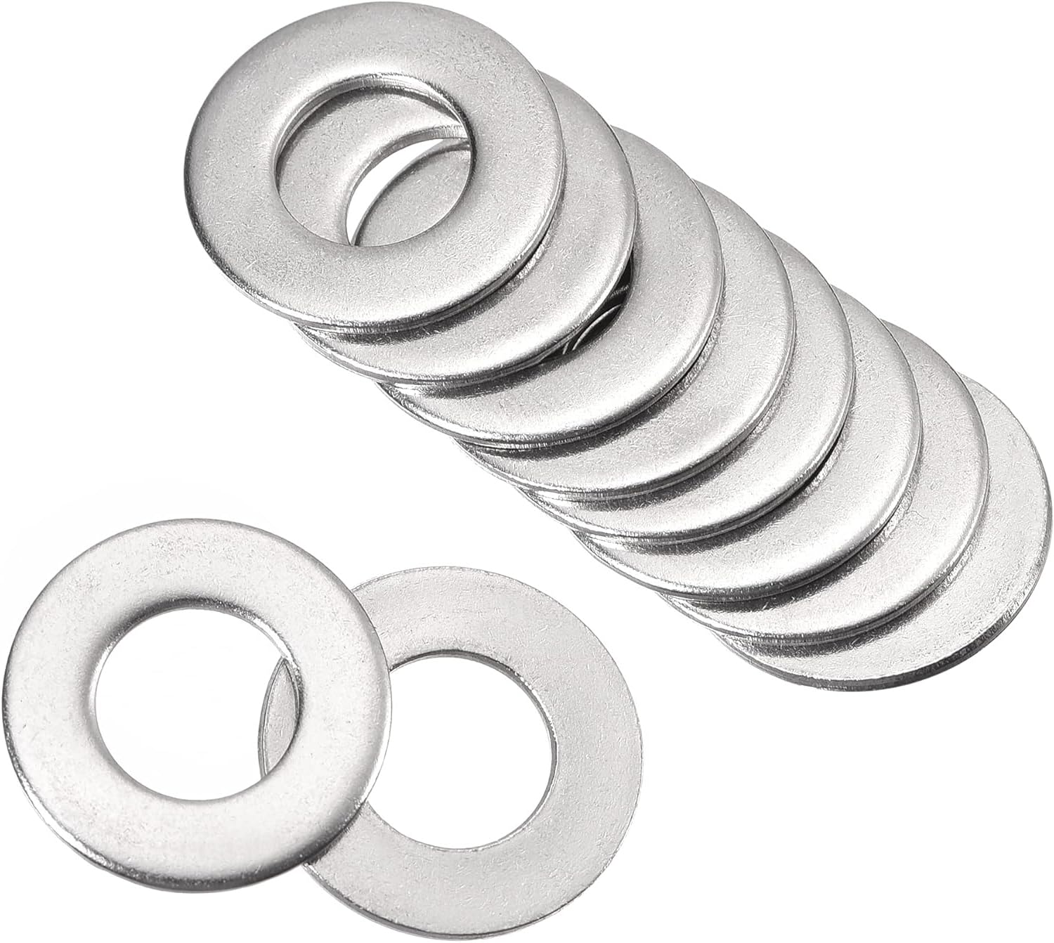 TA-VIGOR 50pcs 3/8" 316 Stainless Steel Flat Washers, Heavy Duty Marine Grade Corrosion Resistant Metal Washer for Bolts & Screws - for Outdoor, Marine & Industrial Use for Home Automotive Repair