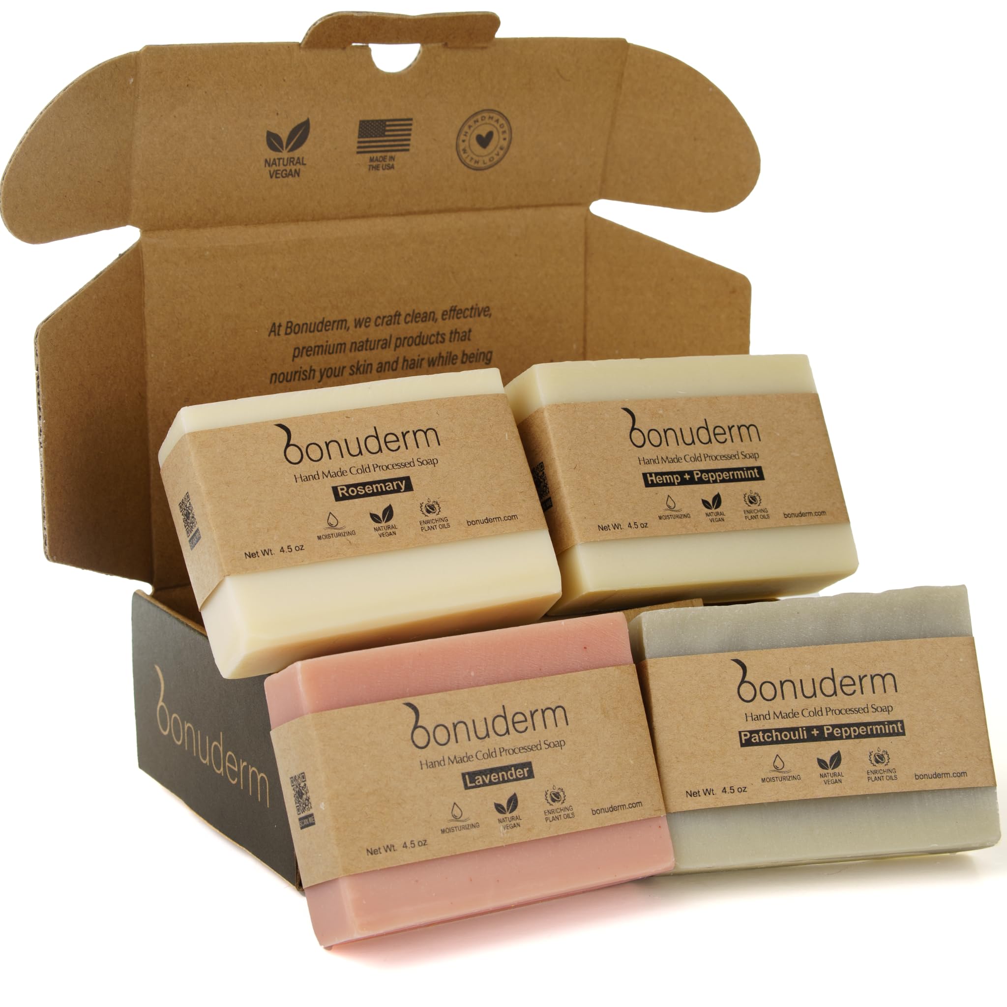 Natural Vegan Plant-Based Bar Soap with Coconut, Almond & Shea Butter