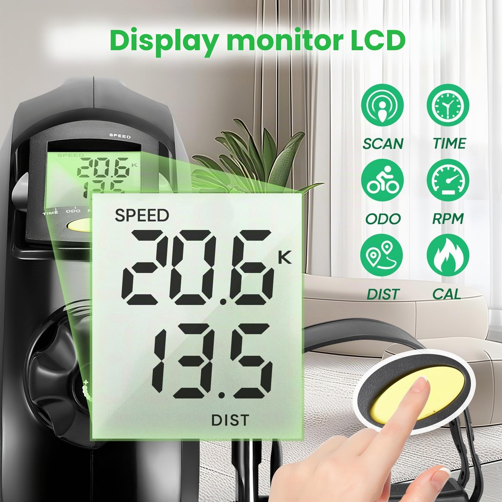 Pedali Statici per Anziani, Mini Cyclette da Casa, Pedaliera Elettrica con Schermo LCD per Allenamento di Braccia e Gambe, Livelli di Resistenza Regolabili