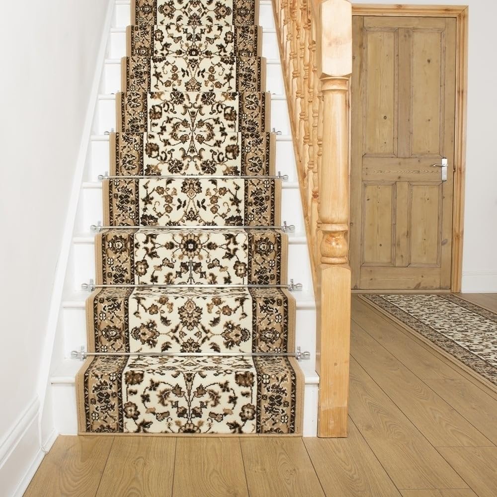 runrug Soft & Comfortable Stair Runner - Smooth & Durable Carpet for Stairs - Stain-Resistant, Fade-Resistant - Multiple Sizes - 450cm x 80cm - 9mm Thick - Traditional, Beige
