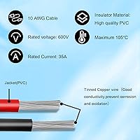 Vista 3 de Cable solar a XT60i 10AWG - 2 piezas de panel solar de 3 pies a conector adaptador XT60i XT60i Cable de extensión para generador solar portátil