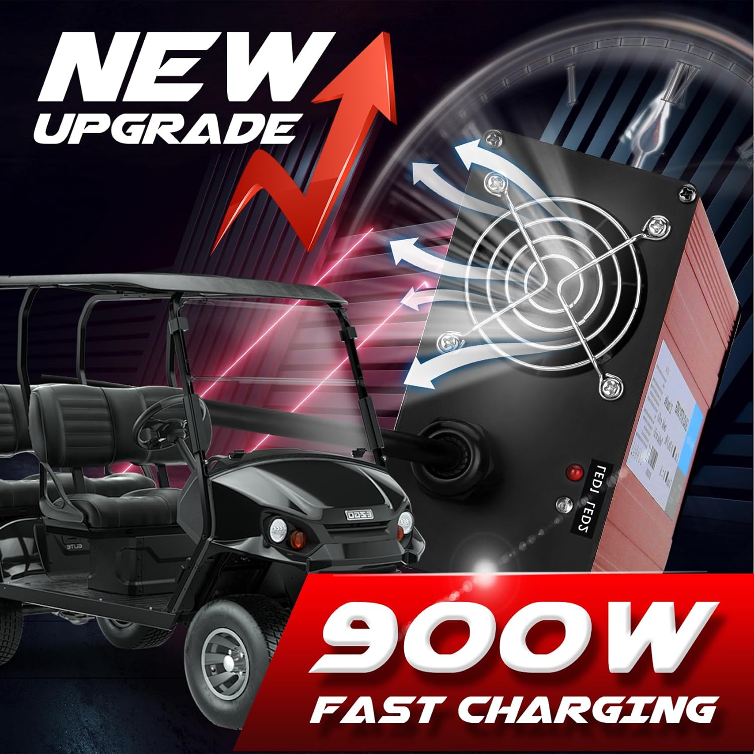 36 Volt Golf Cart Battery Charger for EZGO & Yamaha(Lead-Acid),18 Amp Smart Charger with Trickle Charge,4-6 Hours Full Charge,18A 36 Volt Golf Cart Charger.