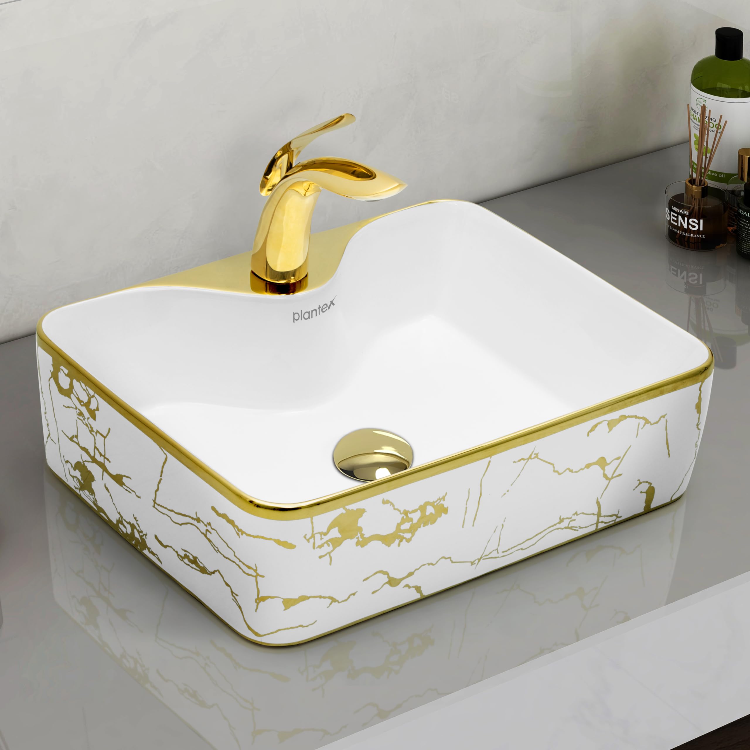Plantex Table Top Washbasin For Bathroom/Designer Ceramic Basin/Countertop Vessel Sink Basin - Indo-European Collection (EQTT-224, 19 x 15 x 5.5 Inch) (B0CS9R6D3L) Amazon Price History, Amazon Price Tracker