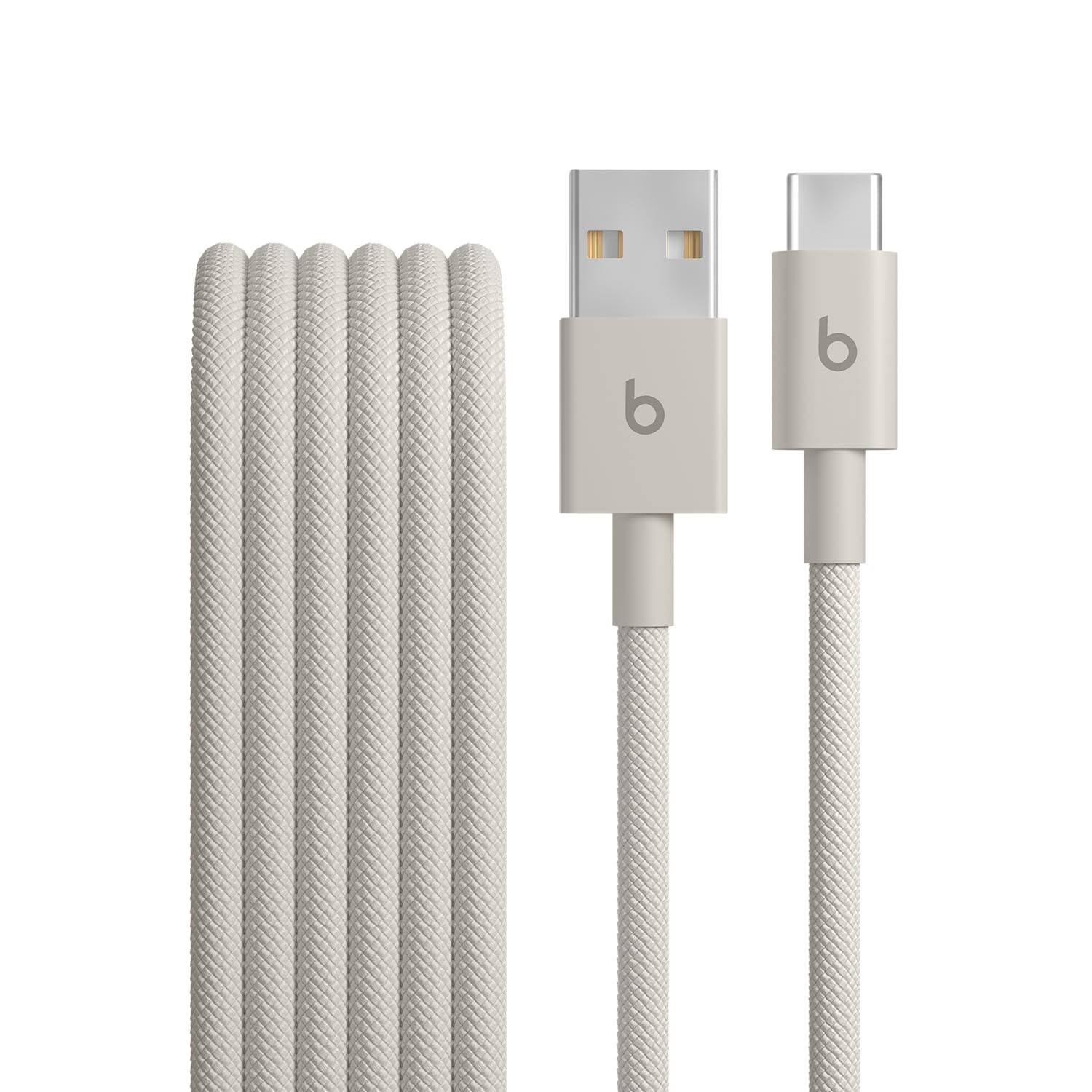 Beats USB-A auf USB-C Gewebtes Kabel, schnelles Laden, langlebiges und verwicklungsfreies Design, Kompatibles Ladegerät für Apple und Android-basierte Produkte (1,5 m) – Power-Schwarz