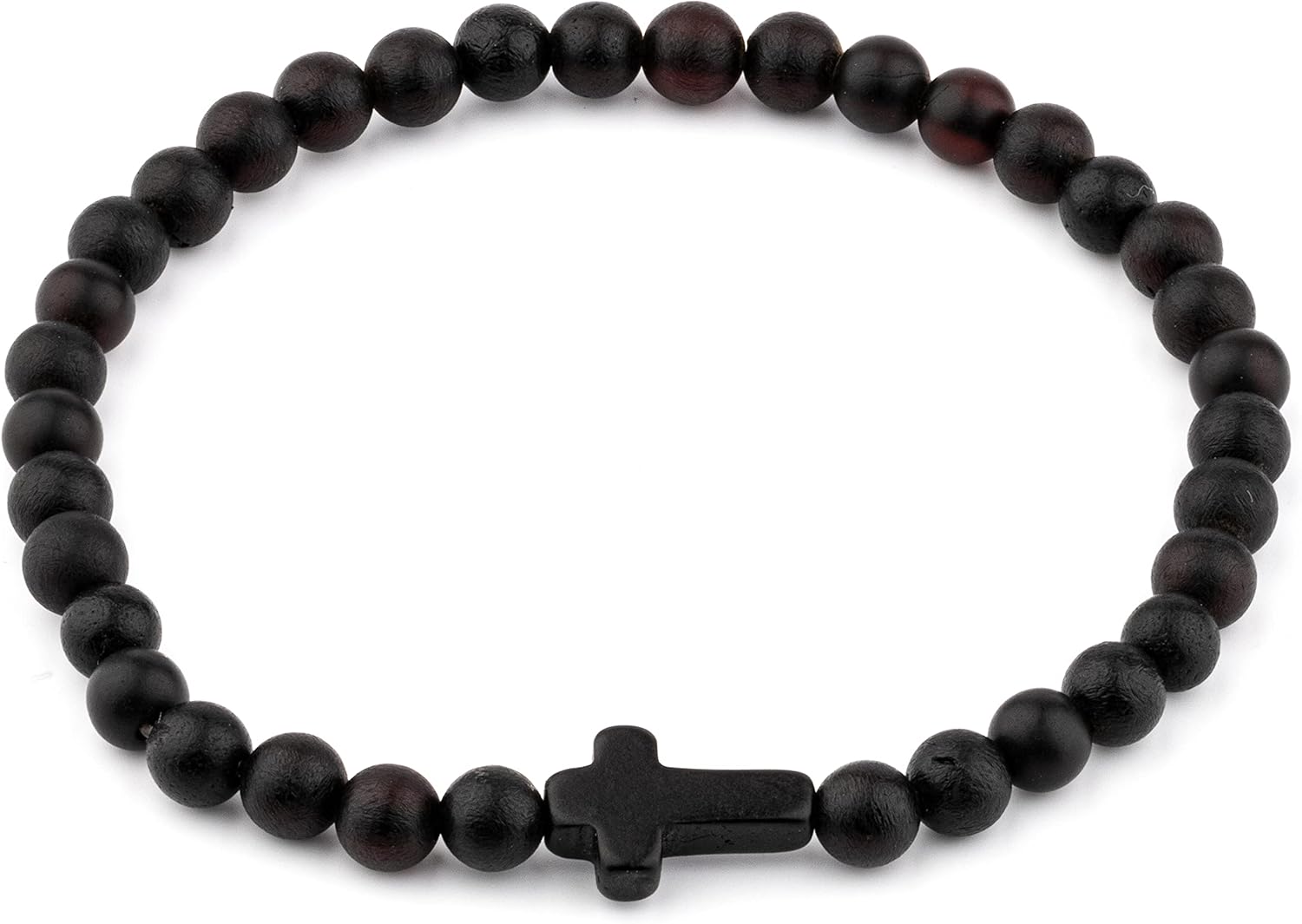 Amber Culture Amber Cross Stretch Bracelet - Certified Handmade Natural Baltic Charm Bangle 5+ mm Beads Unisex Adult in a Gift Box