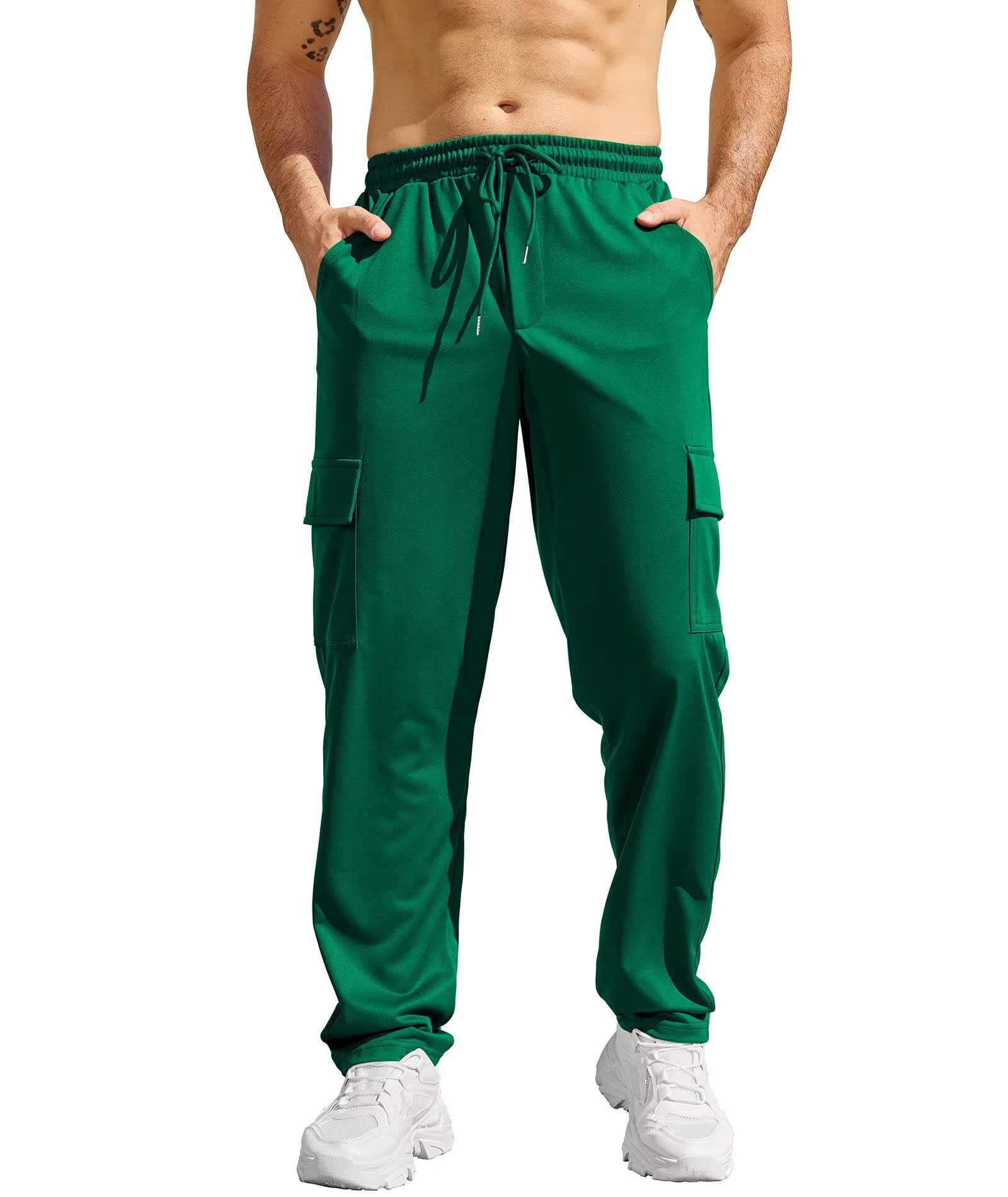 Pantalon de jogging homme extensible à cordon de serrage et poches multiples