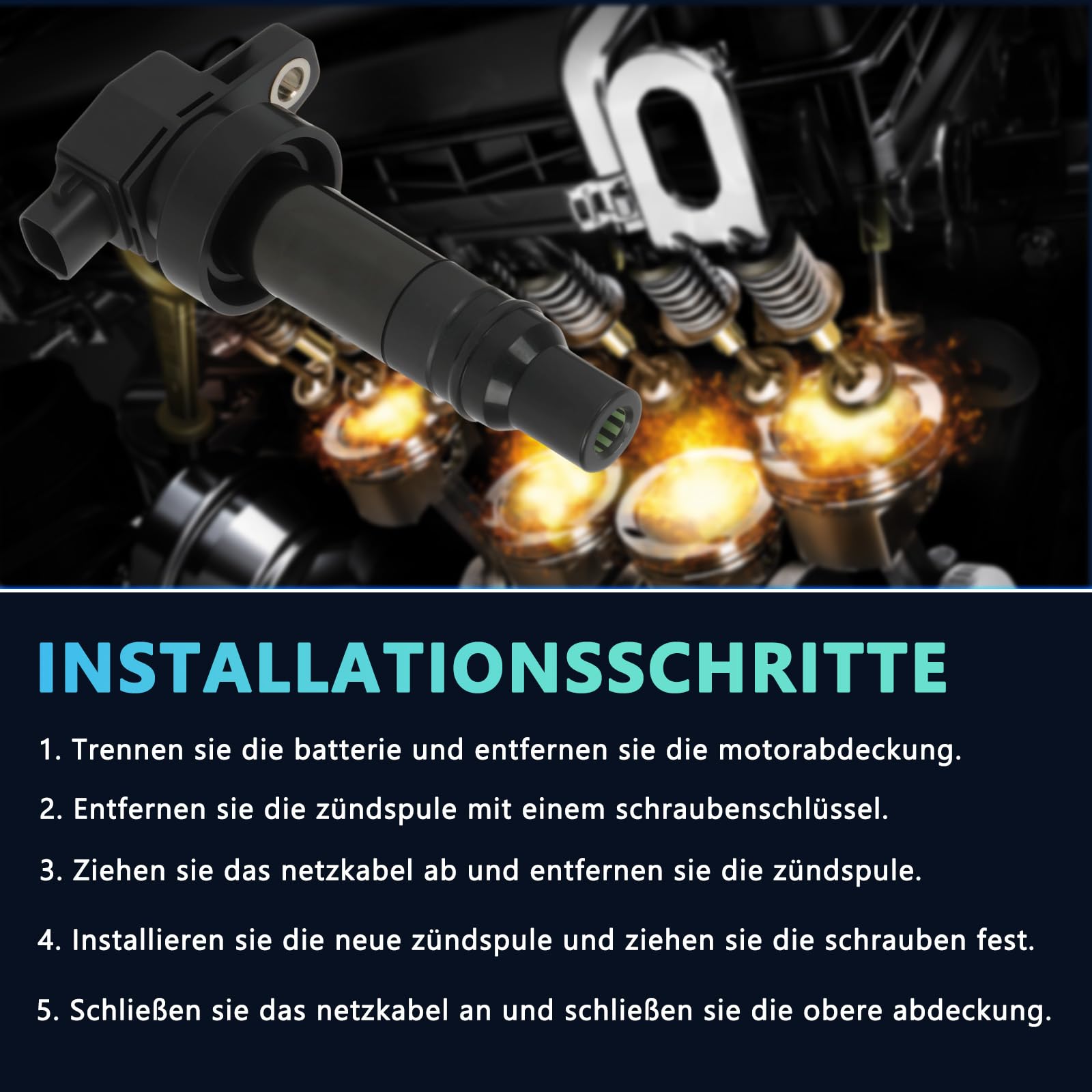 Bobine d'allumage compatible avec Hyundai & Kia – Bobine de remplacement pour la référence 27301-2B100