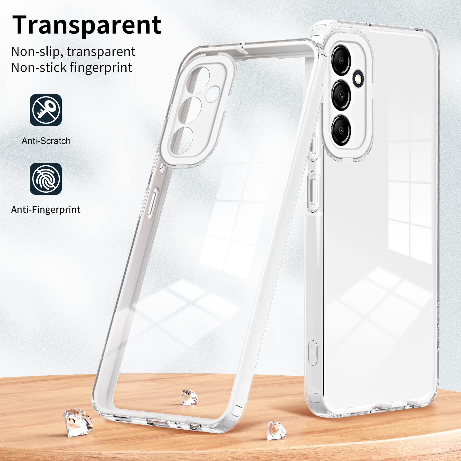 Per Samsung Galaxy Z Flip5 GKK Custodia Per Telefono Antiurto Con Cerniera Elettrolitica Per Airbag Con Supporto Ad Anello Nero Trasparente