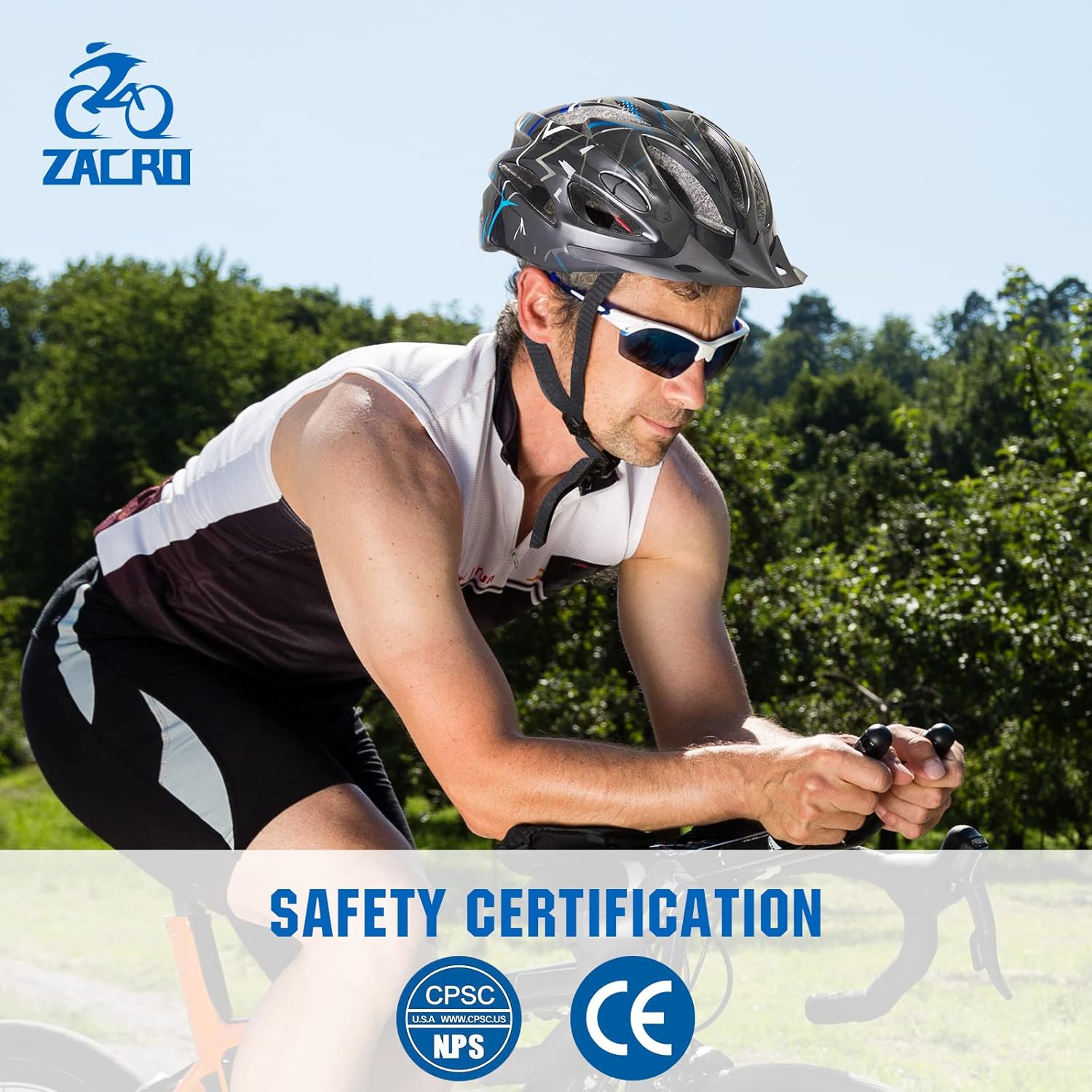 Zacro Adult Bike Helmet Lightweight for Men Women Comfort with Pads&Visor, Certified Bicycle Helmet for Adults Youth Mountain Road Biker - Image 7