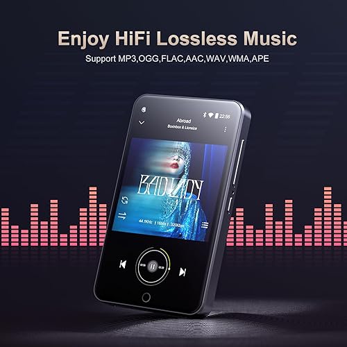 Miniatura 5 de Reproductor de MP3 con Bluetooth y WiFi, M303 de 4.0 pulgadas, pantalla táctil completa MP3 MP4 con altavoz, reproductor de música digital de alta