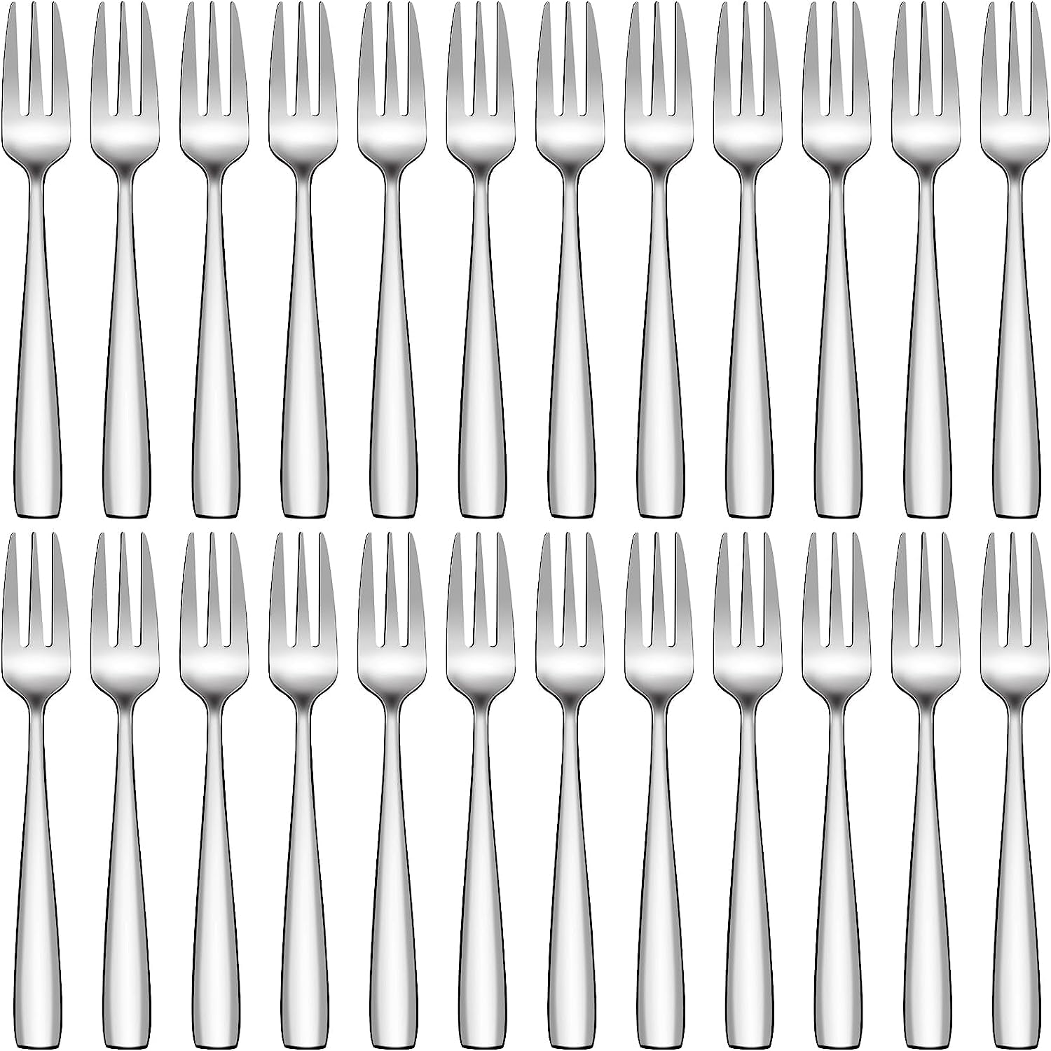 Tivcck 24 Piece Dessert Forks Stainless Steel Cocktail Forks Appetizer Forks,5.4 Inch Small Forks Silverware Forks,3-Tine Mini Salad Fruit Forks,Mirror Polished,Dishwasher Safe