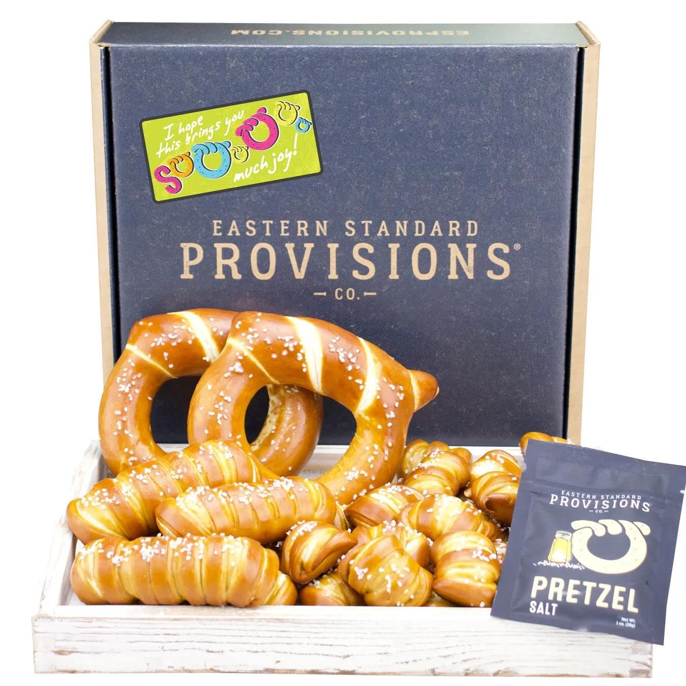 Eastern Standard ProvisionsSuper "So Much Joy" Gourmet Gift Box, Fresh Artisanal Soft Pretzel Snack Pack, with Gourmet Pretzel Salt