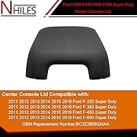 Vista 2 de NHILES Kit de Tapa de Consola Central Negra de Repuesto Compatible con F-250 Super Duty F-350 Super Duty F-450 Super Duty F-550 Super Duty 2011 2012