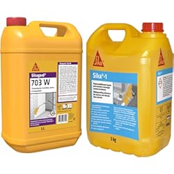 Revestimiento Impermeabilizante Para Paredes SIKA gard 703W, Impregnación Repelente Al Agua Transparente, Lista Para Su Uso + 1A, Aditivo Impermeabilizante, Listo Para Su Uso, Para Mortero Y Hormigón, Sin Cloruros, Amarillo, 5L