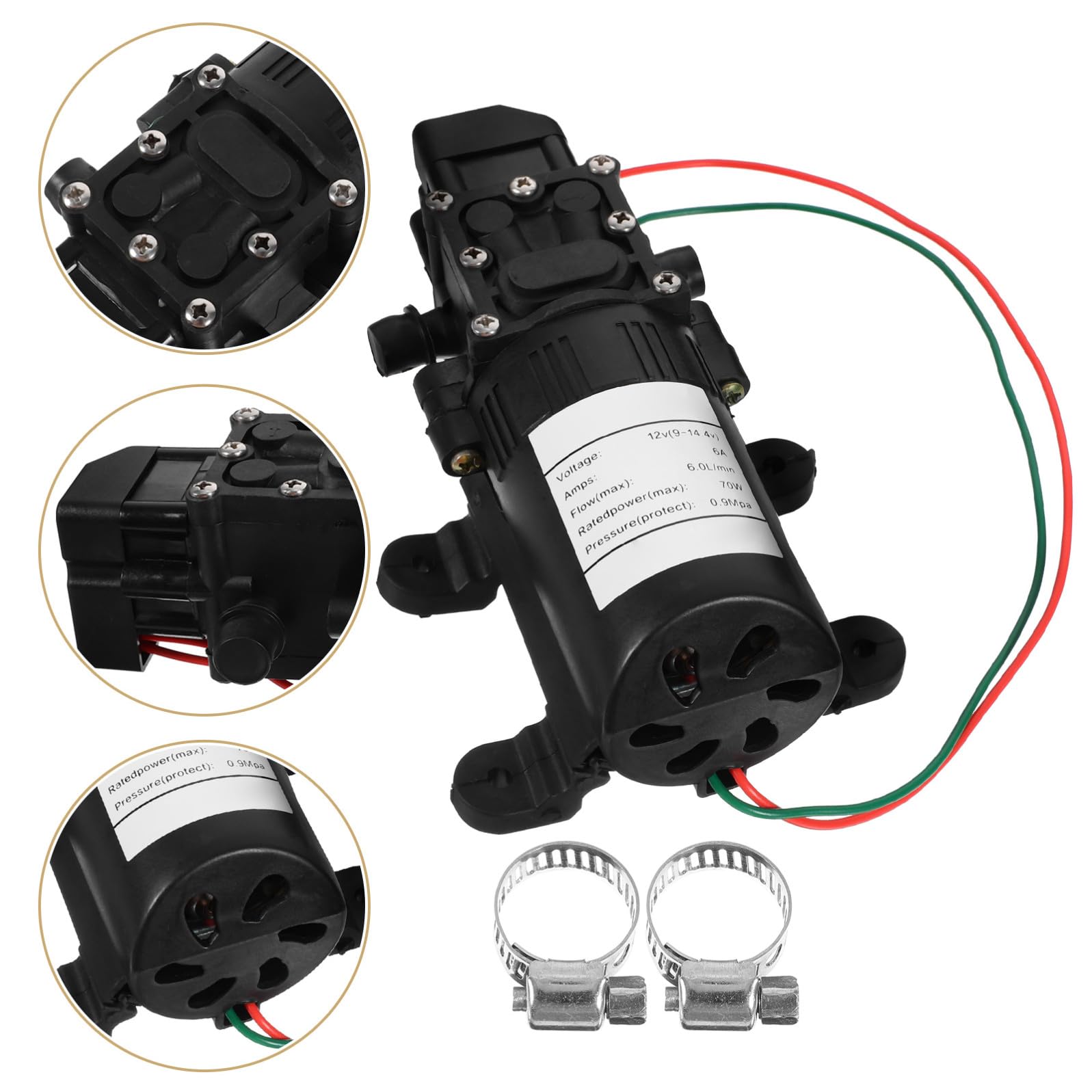 NUOBESTY bomba de diafragma bomba pulverizadora bomba de agua Negro